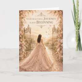 Din vackra resa börjar Quinceañera-kort Kort