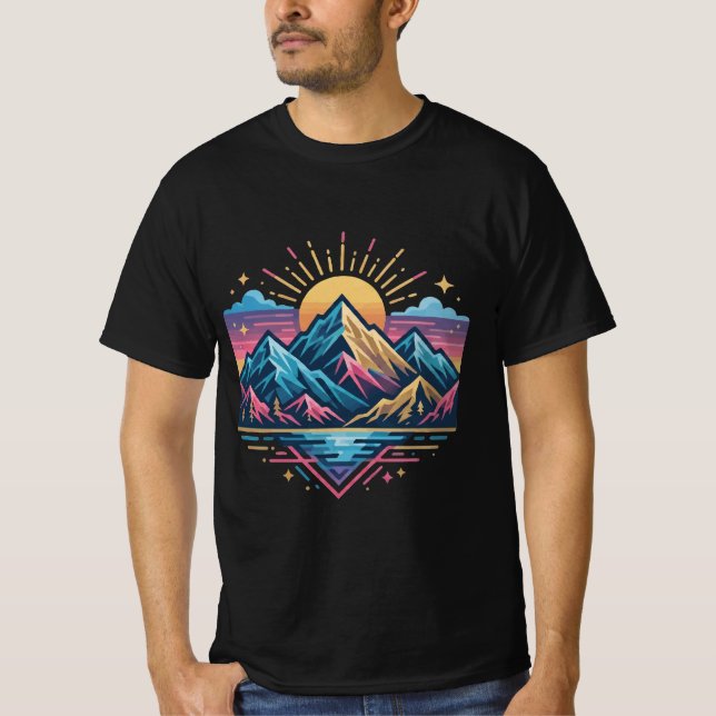 Din våg trendig modern design t shirt (Framsida)