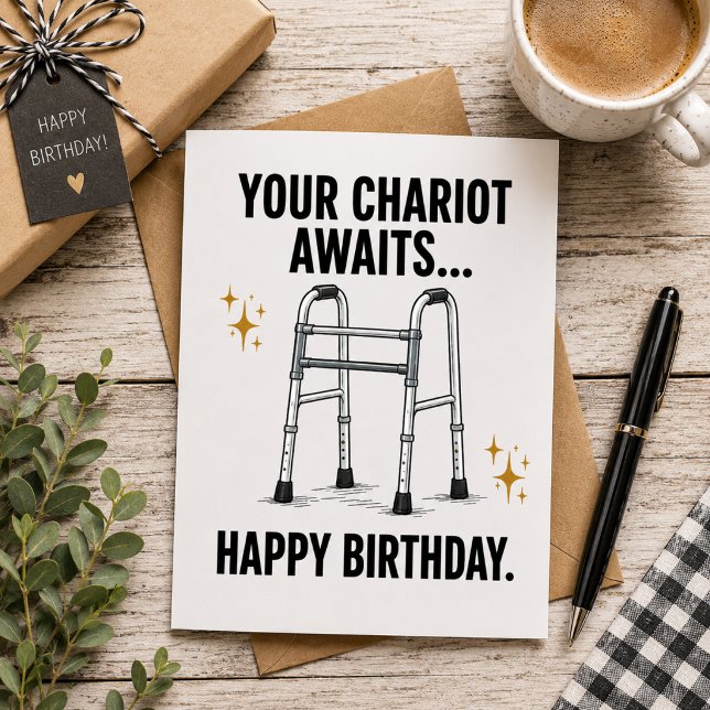 Din vagn väntar… Grattis på födelsedagen! Julkort (🤣 The Card That Gets the Biggest Birthday Laugh!)