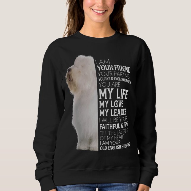 Din vän din partner din gamla engelska Sheepdog T Shirt (Framsida)