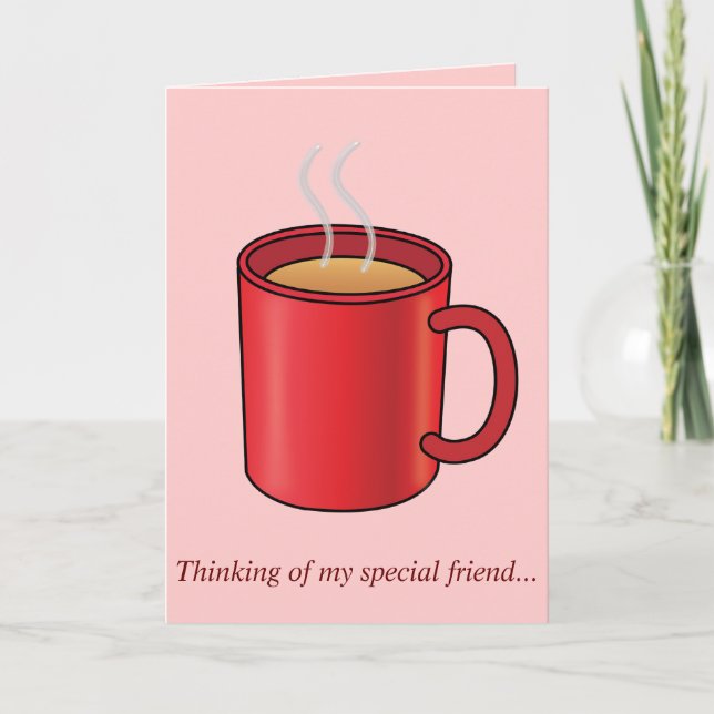 Din vän saknas: Red Coffee Mugg Kort (Framsida)