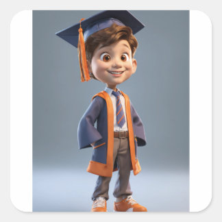 Din värld med vibrant Stickers" Fyrkantigt Klistermärke