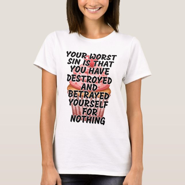 Din värsta synd  t shirt (Framsida)
