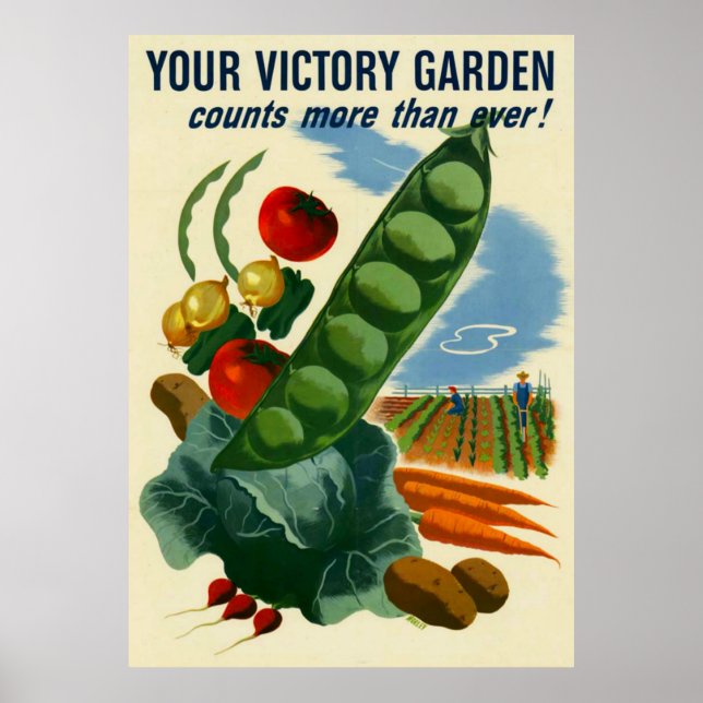 Din Victory Garden WWII Poster (i många storlekar) (Framsidan)