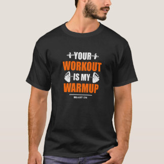 Din workout är Warmup Orange Gym Fitness Bodybuil T Shirt