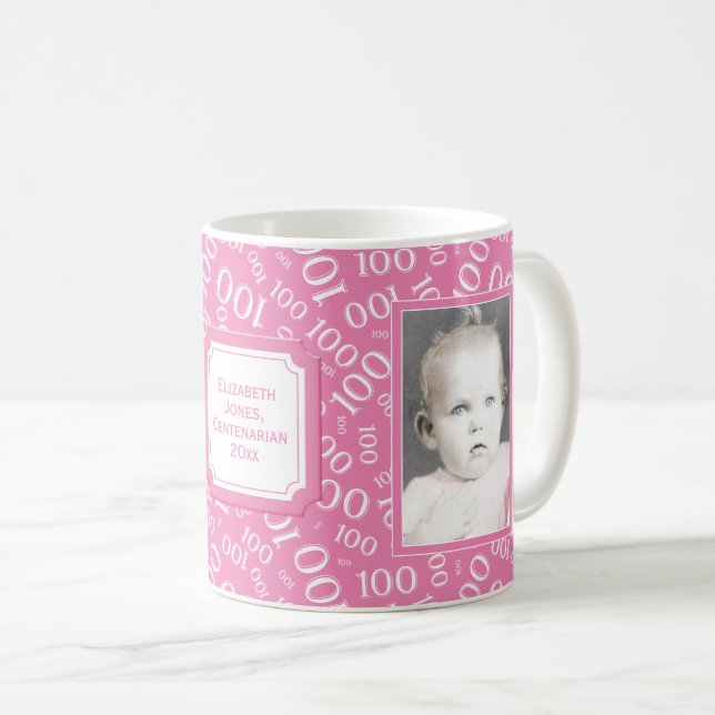 Dina 100. födelsedagrosor för fotoet numrerar kaffemugg (Framsida höger)