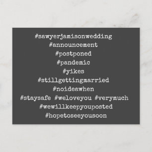 Dina 12 bästa hashtaggar sköt upp Bröllop Mörk-Grå Vykort