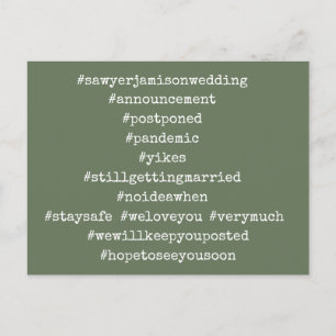 Dina 12 Hashtags sköt upp Bröllop Olive Vykort