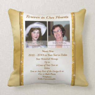 Dina 1- eller 2-Bilder, Memorial Photo Pillows Kudde