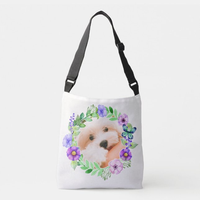 Dina 2 foton i anpassningsbar i Flower Ramar Axelväska (Framsida)