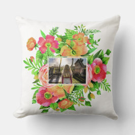 Dina 2 foton i Flower Ramar dekorativ kudde