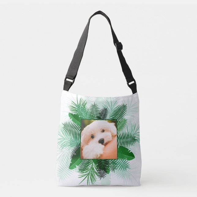 Dina 2 foton i Handflatan Löv Ramar anpassningsbar Axelväska (Framsida)