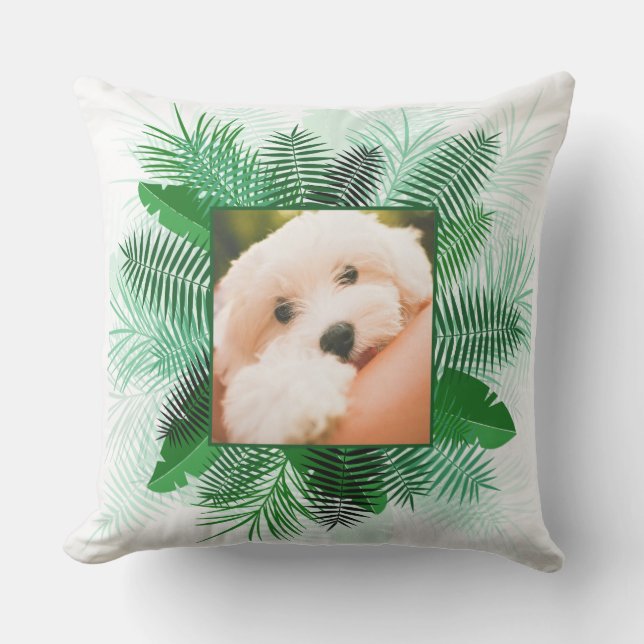 Dina 2 foton i Handflatan Löv Ramar dekorativ kudd Utomhuskudde (Framsida)