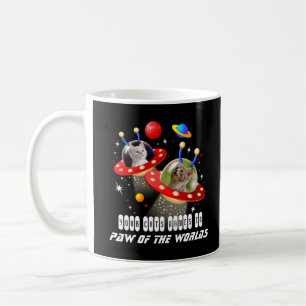 Dina 2 katter i en Alien Spaceship UFO Sci Fi-film Kaffemugg