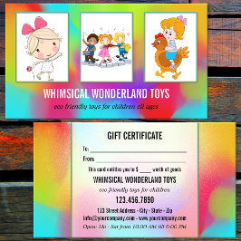 Dina 3 bilder presentbutikens gåvokort visitkort