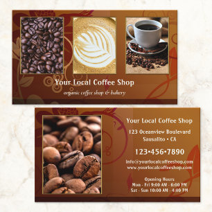 Dina 4 bilder kaffeshop Blommig design Visitkort