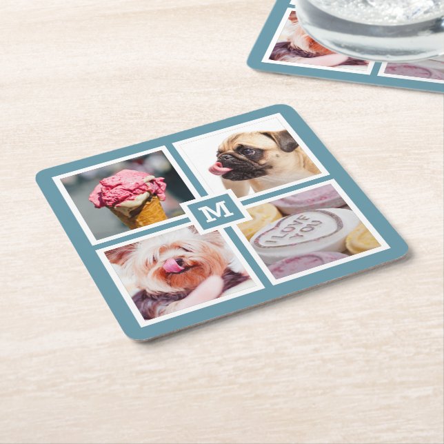 DINA 4 FOTON & MONOGRAM underlägg Papper Kvadrat (Vinklad)