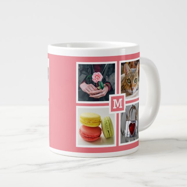 DINA 8 FOTON & MONOGRAM-muggar Jumbo Mugg (Framsida höger)