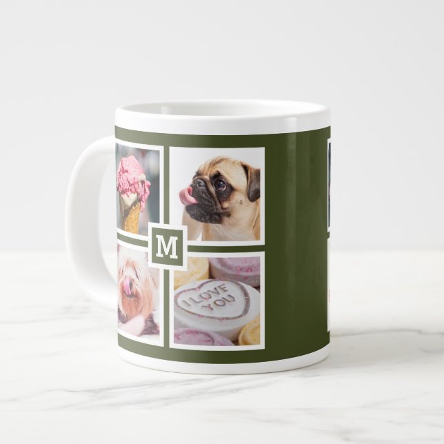 DINA 8 FOTON & MONOGRAM-muggar Jumbo Mugg (Framsida vänster)