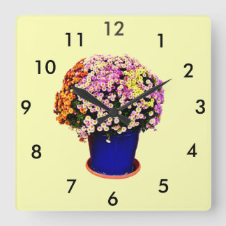 Dina anpassade blommor fyrkantiga väggur