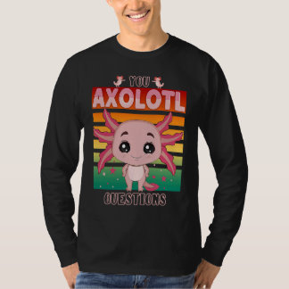 Dina Axolotl Frågor Barn Söt Rosa Axolotl T Shirt