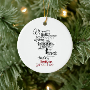 **DINA ELAK I VÄNSKAPEN TILL MIG** CHRISTMAS ORNA JULGRANSPRYDNAD KERAMIK