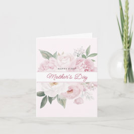 Dina första Mors dag Peony Flowers Kort