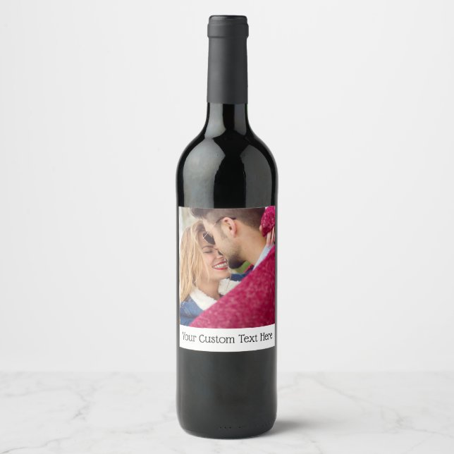 Dina foto- och textetiketter vin flaska vinflaska etikett (Framsida)