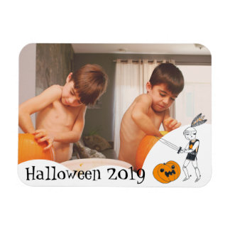 Dina fotominnen söt knight Halloween ram Magnet