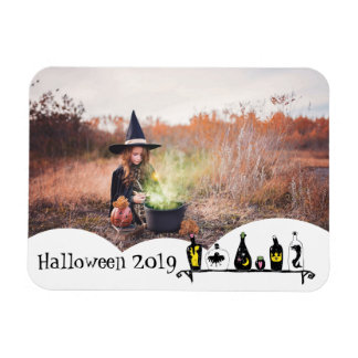 Dina fotominnen söt witchy Halloween ram Magnet