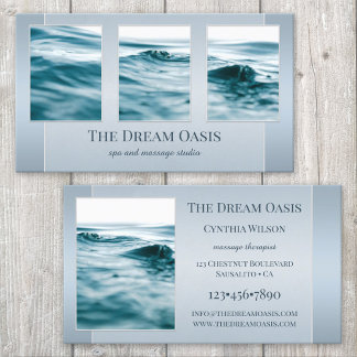 Dina foton Dream Blue Spa-massage Visitkort
