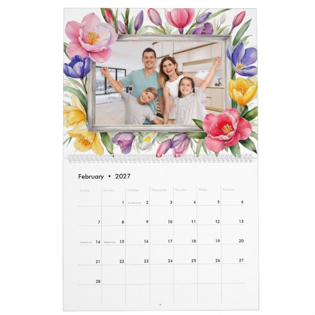Dina foton Färgglad Trädgårdsentusiastens Familj Kalender (Feb 2027)