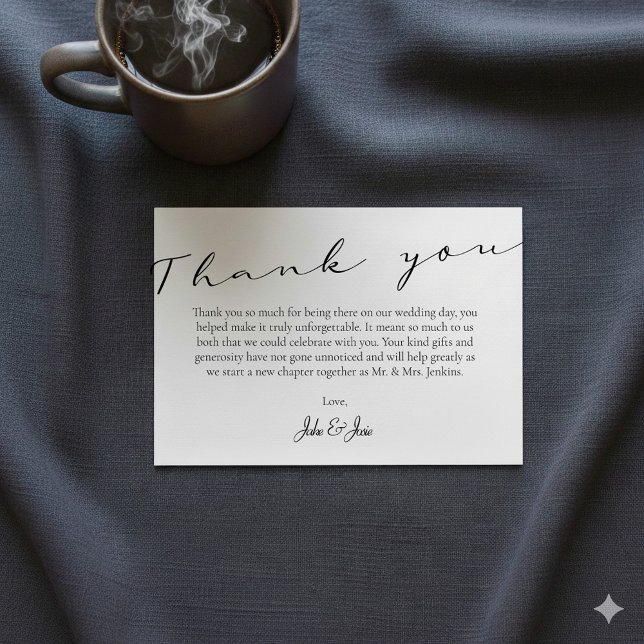 Dina foton och minnen QR-kod bröllop Tack Kort (Your photos and memories QR code wedding Thank You Card.)