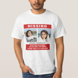 DINA foton och text "SAKNAR PERSON" T Shirt