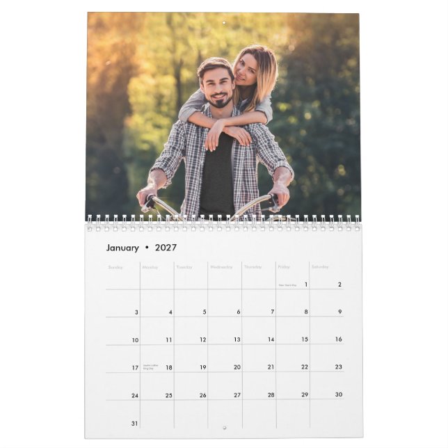 Dina foton på varje sidkalender kalender (Jan 2027)