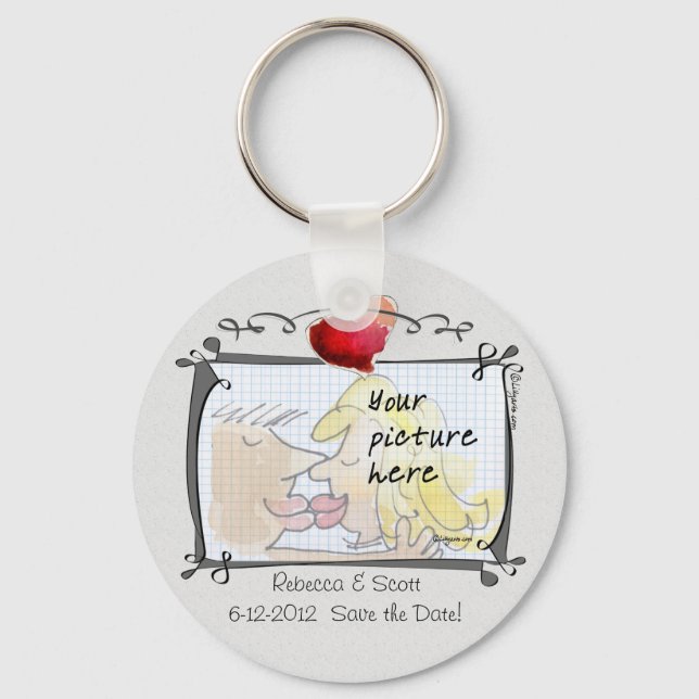 Dina fotopatangentkedjor för Bröllop spara datum Nyckelring (Framsida)