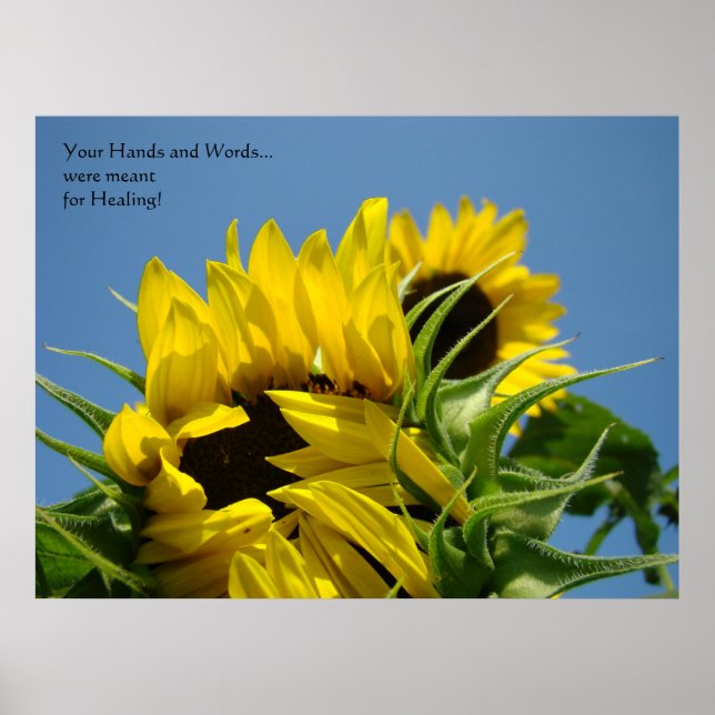 Dina händer och ord för läkning! konsttryck Blomma Poster (Framsidan)