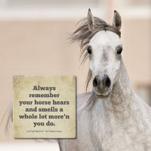 Dina hästhår och mellaser   Cowboy Wisdom Stenunderlägg