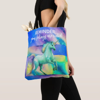Dina känslor är giltiga Mermaid Tie Dye Enhörning Tygkasse