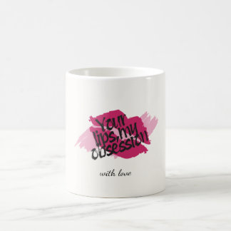 Dina läppar, min besatthet – Romantisk rosa presen Kaffemugg