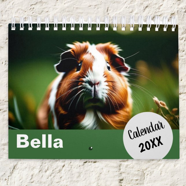 Dina marsvin-foton månadsvis kalender (Create your own calendar with favorite photos of your guinea pig. Personalize with your pet's name)