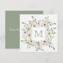 Dina monogram i en blomsterrabatt anpassade inbjud