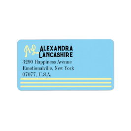 Dina monogrammade etiketter - flerfärgade adressetikett