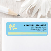 Dina monogrammade etiketter - flerfärgade