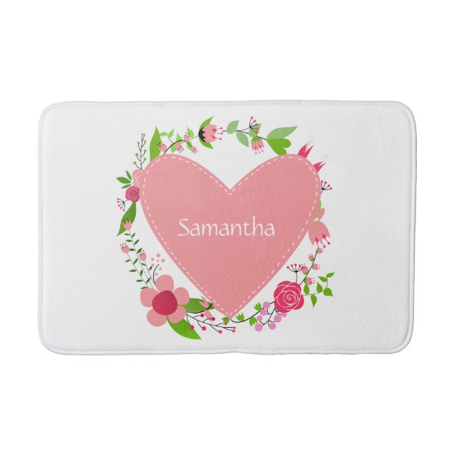 Dina namn i badmattor för en hjärta badrumsmatta (Framsidan)