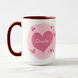 Dina namn i en hjärtamugg mugg