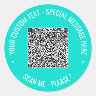 Dina QR-kod Anpassade textdekaler Välj färg Runt Klistermärke