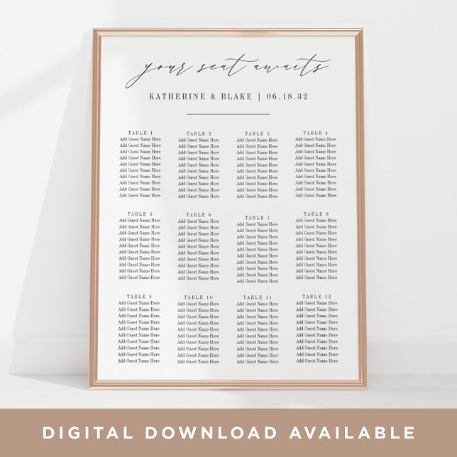 Dina sittplatser väntar | Sätesdiagram för skript  Poster (Skapare uppladdad)