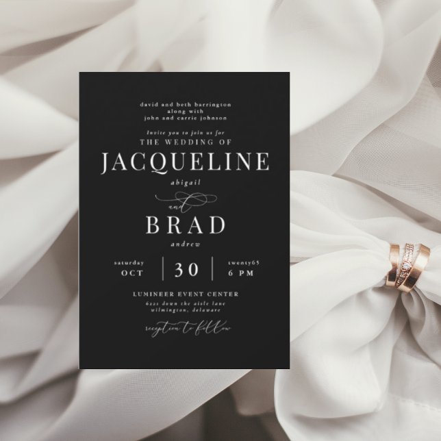 Dina svarta Eleganter i Bröllop Inbjudningar (Skapare uppladdad)