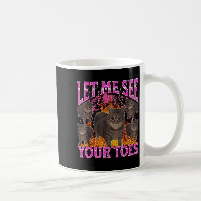 Dina tår Roliga Katt Meme Bootleg Grafisk Män Kvin Kaffemugg (Höger)